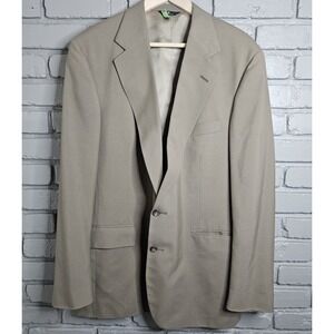 Vintage Ralph Lauren Mens Blazer 44L Polo University Club Tan Sport Coat Jacket
